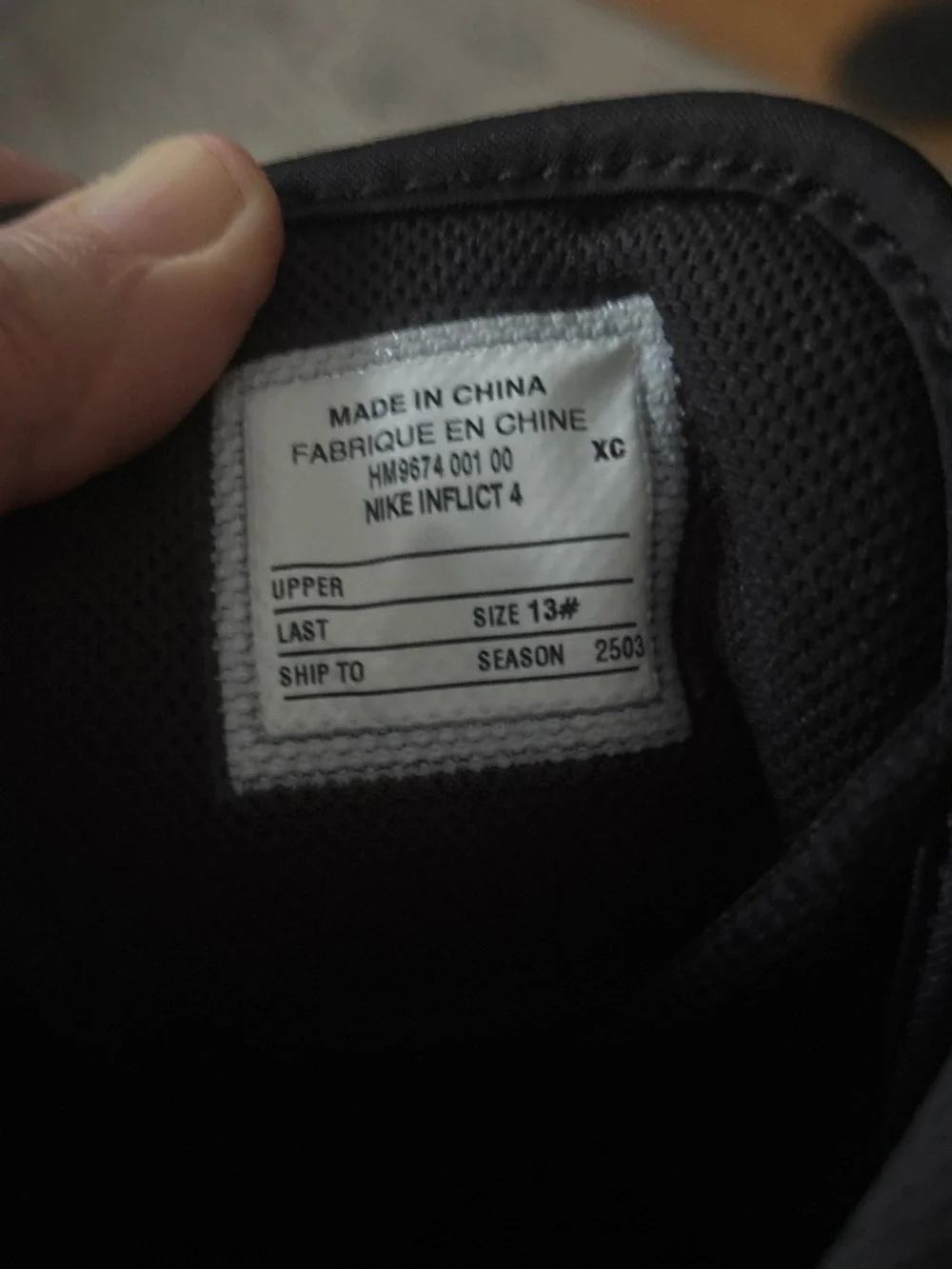 Size 13 Nike Inflict 4 Mens Wrestling Shoes Black White NWOT missing insoles